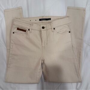 Lauren Ralph Lauren RARE Premier Skinny Ankle Cream Jeans size 4 Petite NWOT